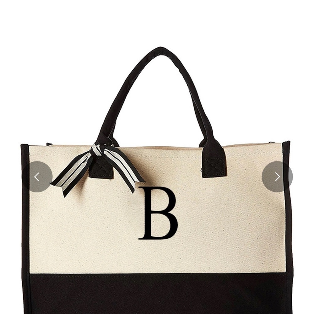 Farmhouse Is My Style/ Home Sweet Farm Initials Canvas Tote Bag “B” New